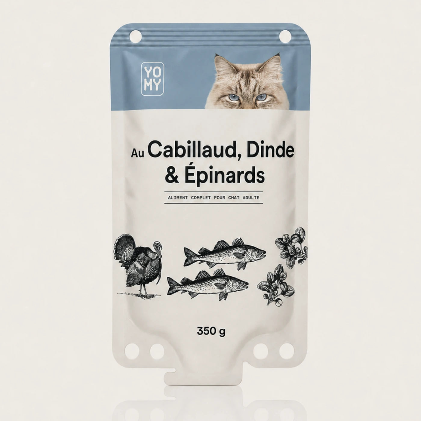 Cabillaud, Dinde & Épinards - 350g