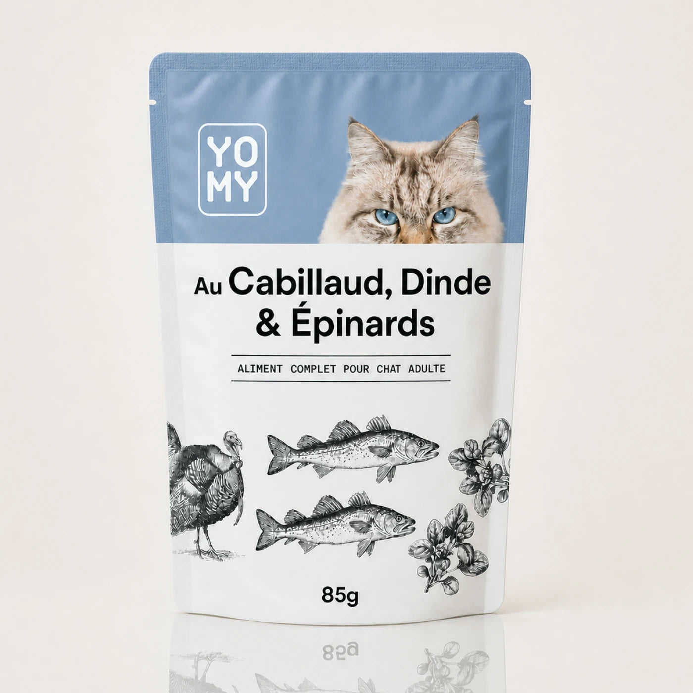 Cabillaud, Dinde & Épinards - 85g