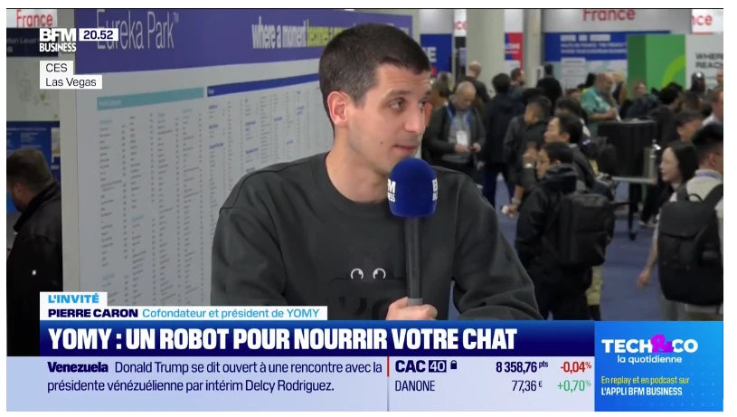 Pierre Caron dévoile le premier système au monde de distribution automatisée de nourriture pour chat